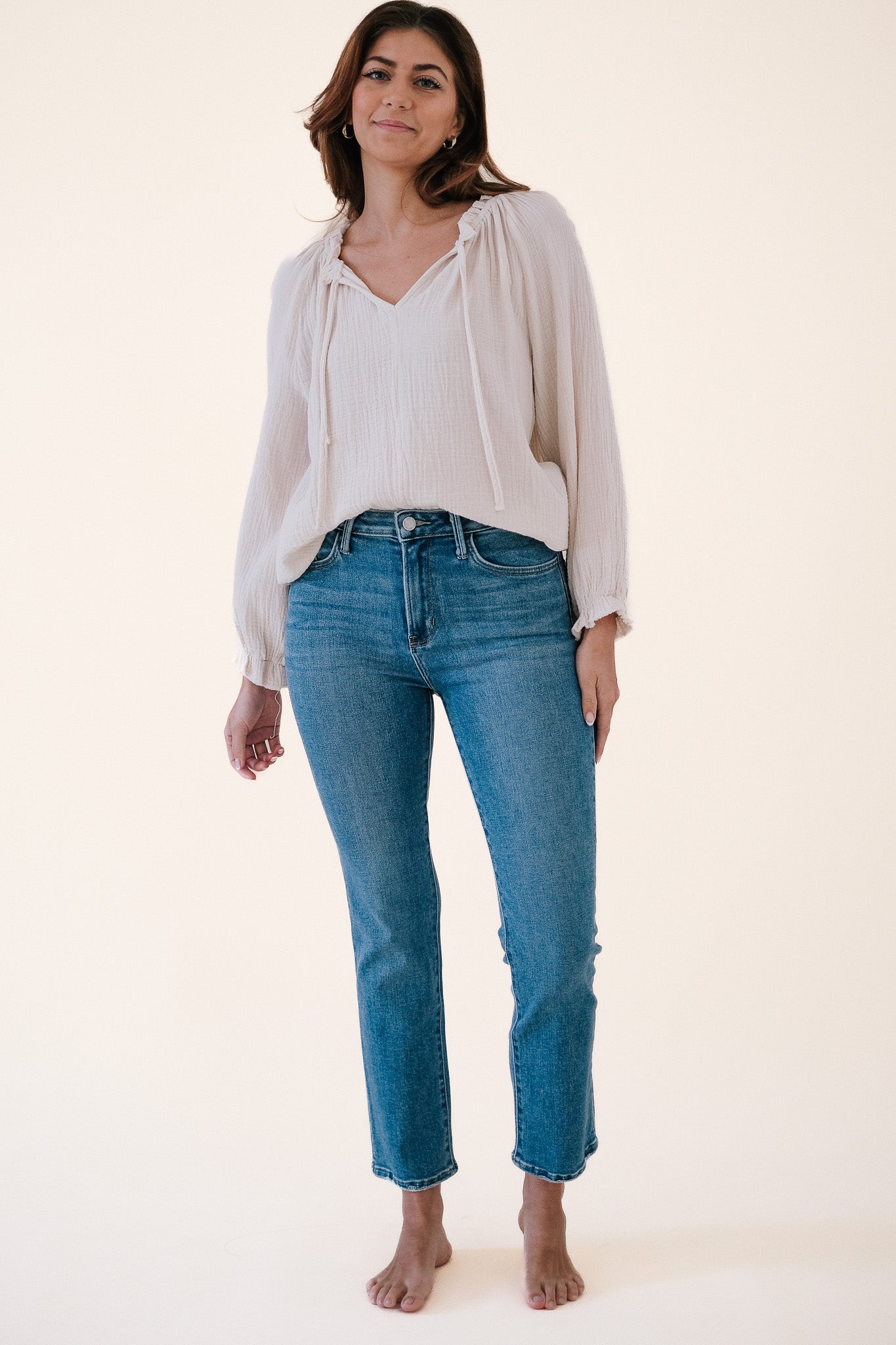 Just Black Denim Tia Medium Wash Slim Straight Jeans