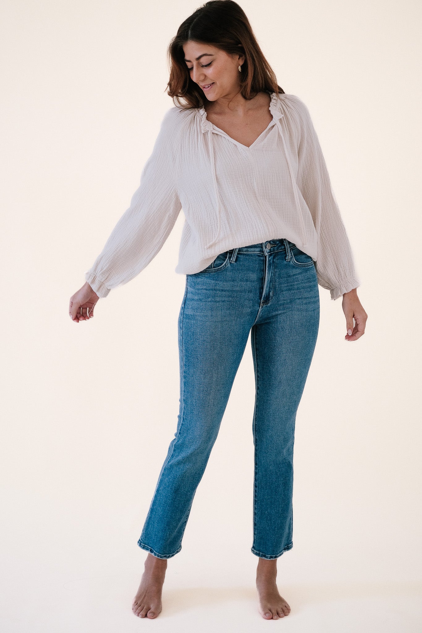 Just Black Denim Tia Medium Wash Slim Straight Jeans