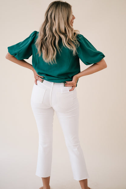 CEROS High Rise White Denim Slim Cropped Jeans (Sz.29 & 30)