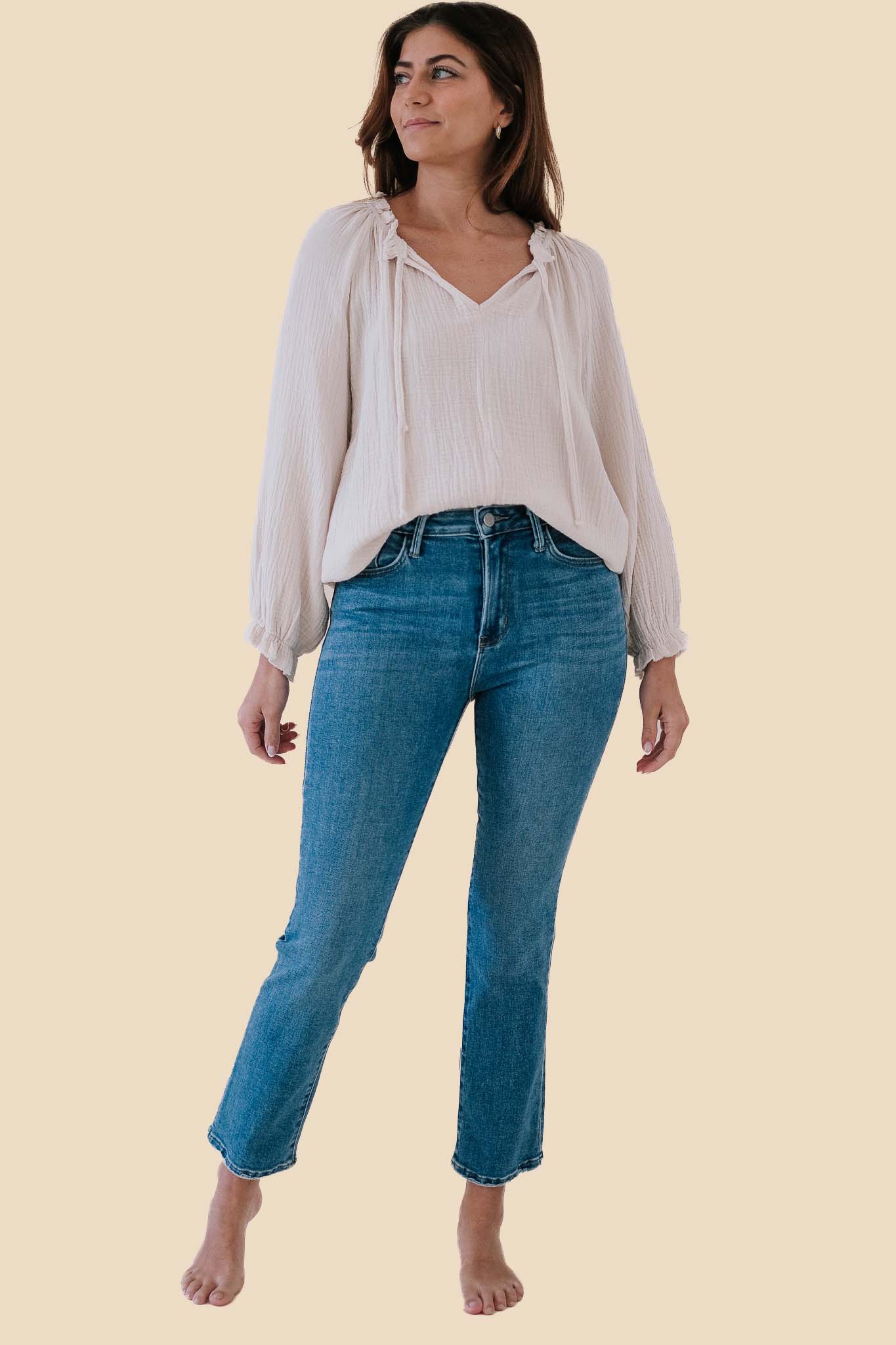 Just Black Denim Tia Medium Wash Slim Straight Jeans
