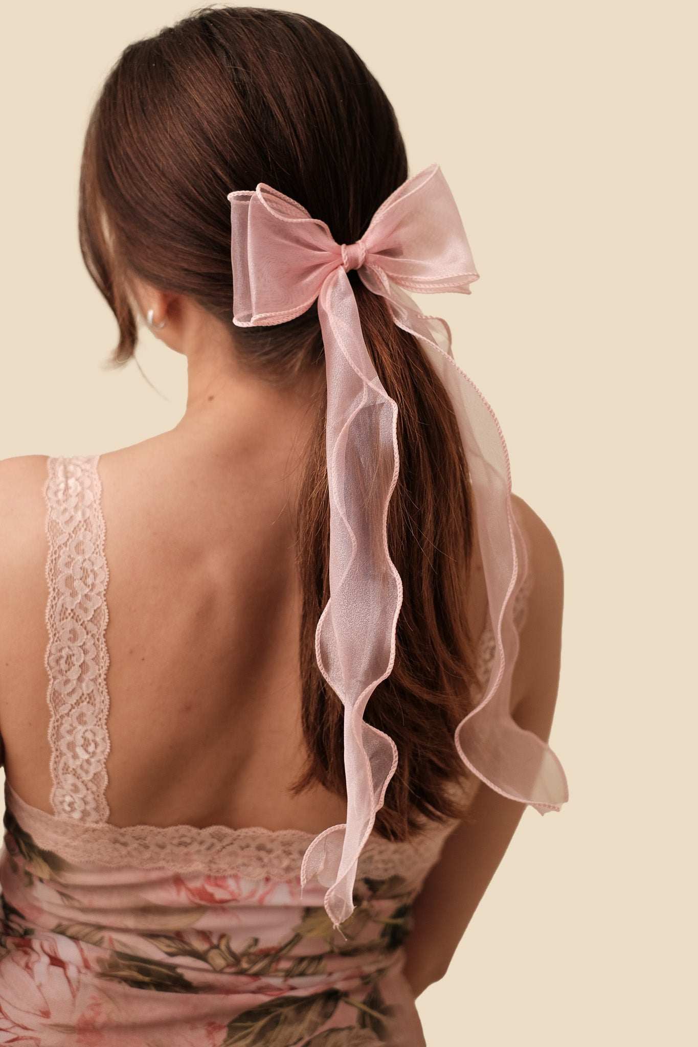 Chiffon Sheer Bow Ribbon Hair Clip (Three Colors)