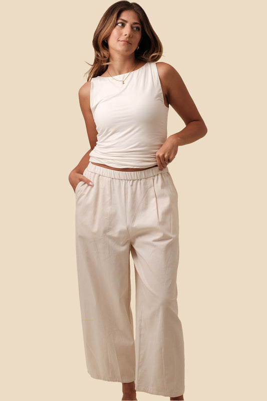 Sawyer Cream Canvas Balloon Pants