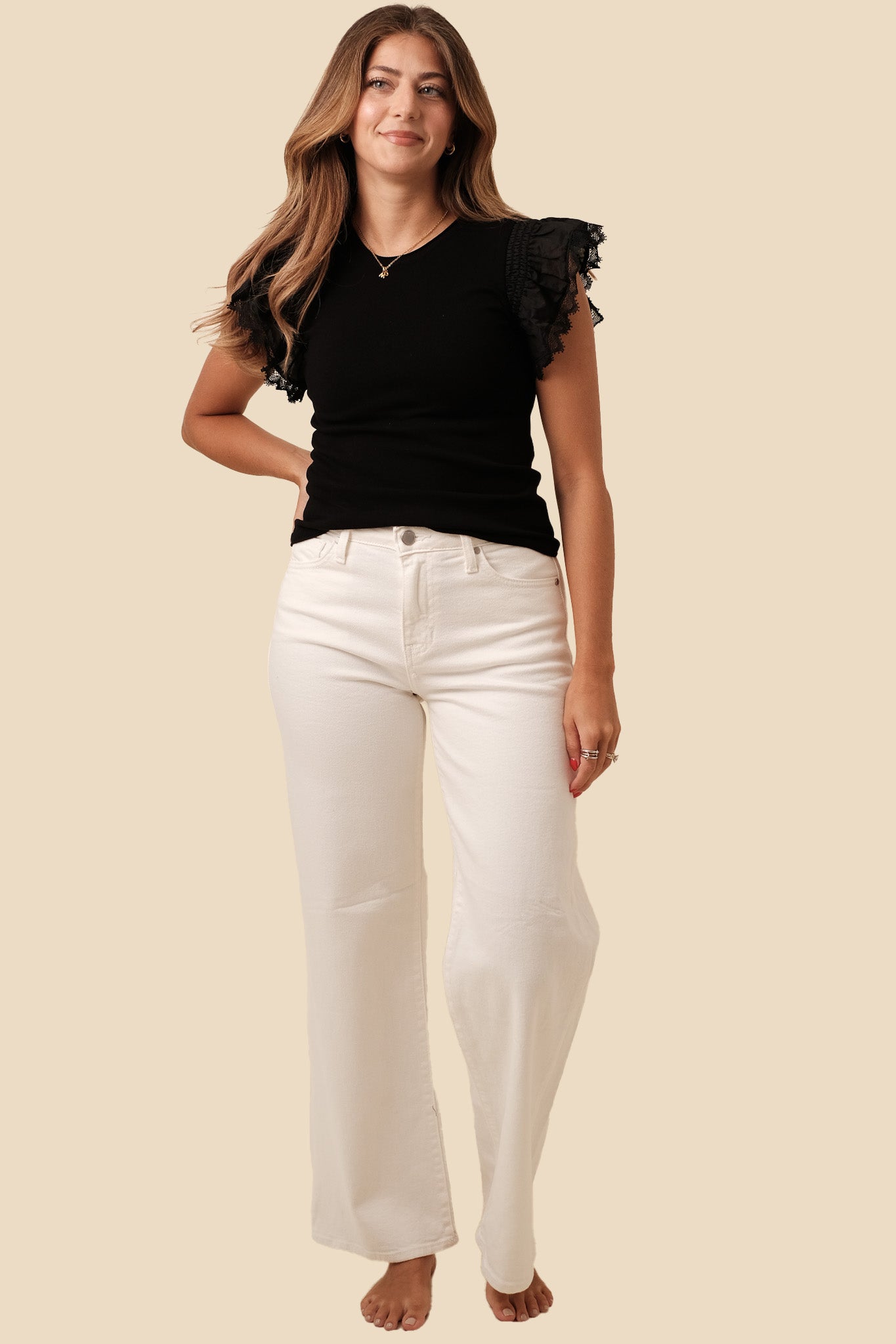 Just Black Denim White Slim Palazzo Denim (SZ.26)