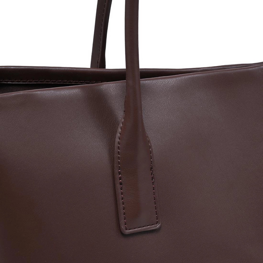 Levi Chocolate Vegan Leather Shoulder Bag