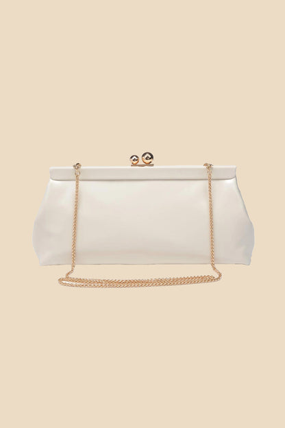 Joplin Kisslock Patent Faux Leather Clutch (Three Colors)