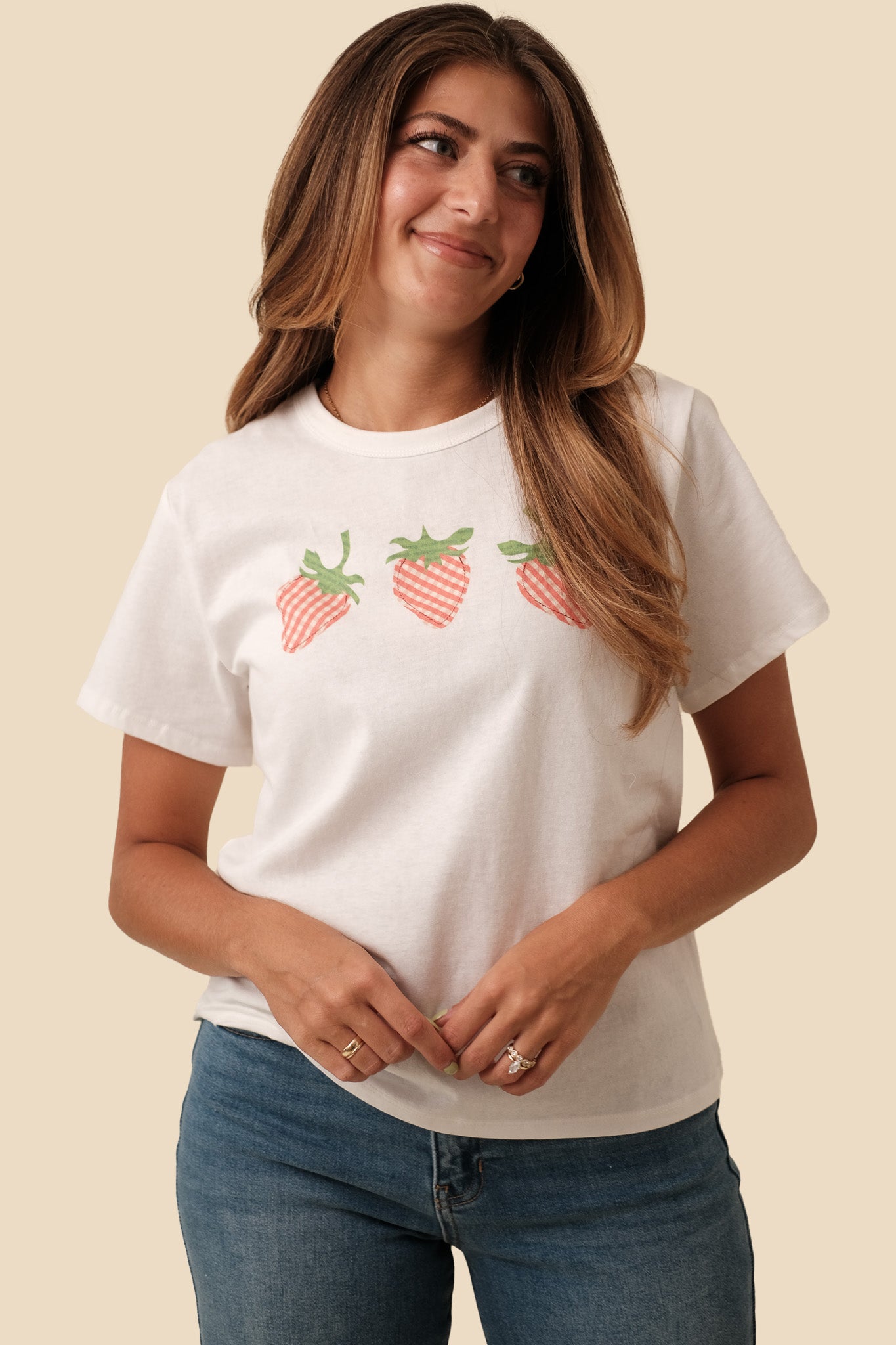 Things Between Clara Strawberry Patch Cotton T-Shirt