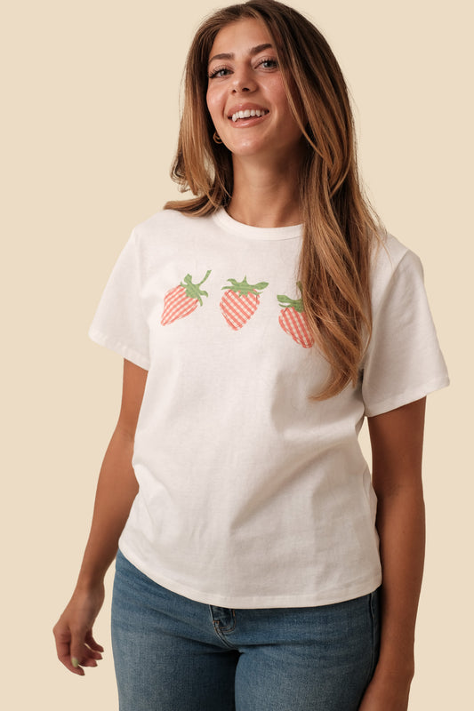 Things Between Clara Strawberry Patch Cotton T-Shirt