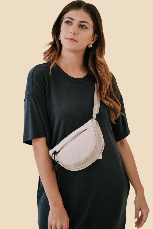 Nylon Crescent Sporty Sling Bag (Two Colors)
