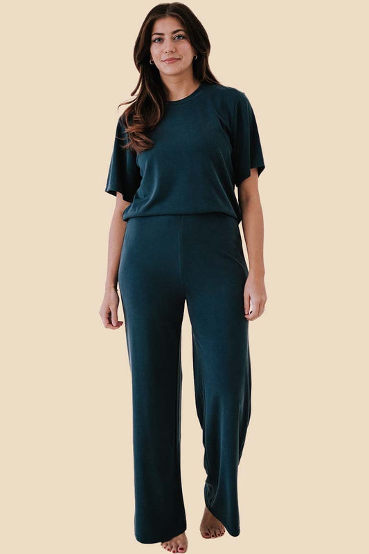 Things Between Remi Teal Soft Knit Fabric Set (Pants)