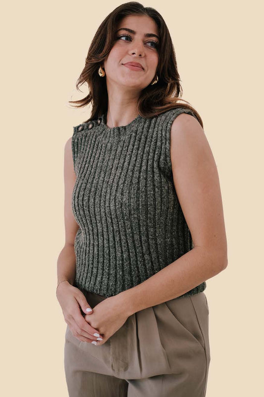 Greylin Yale Melange Sweater Knit Top (M)