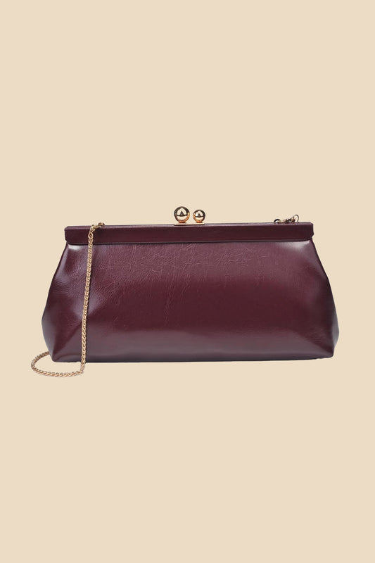 Joplin Kisslock Patent Faux Leather Clutch (Three Colors)