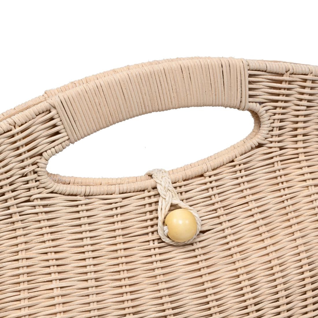 Riley Natural Straw Hard Clasp Clutch