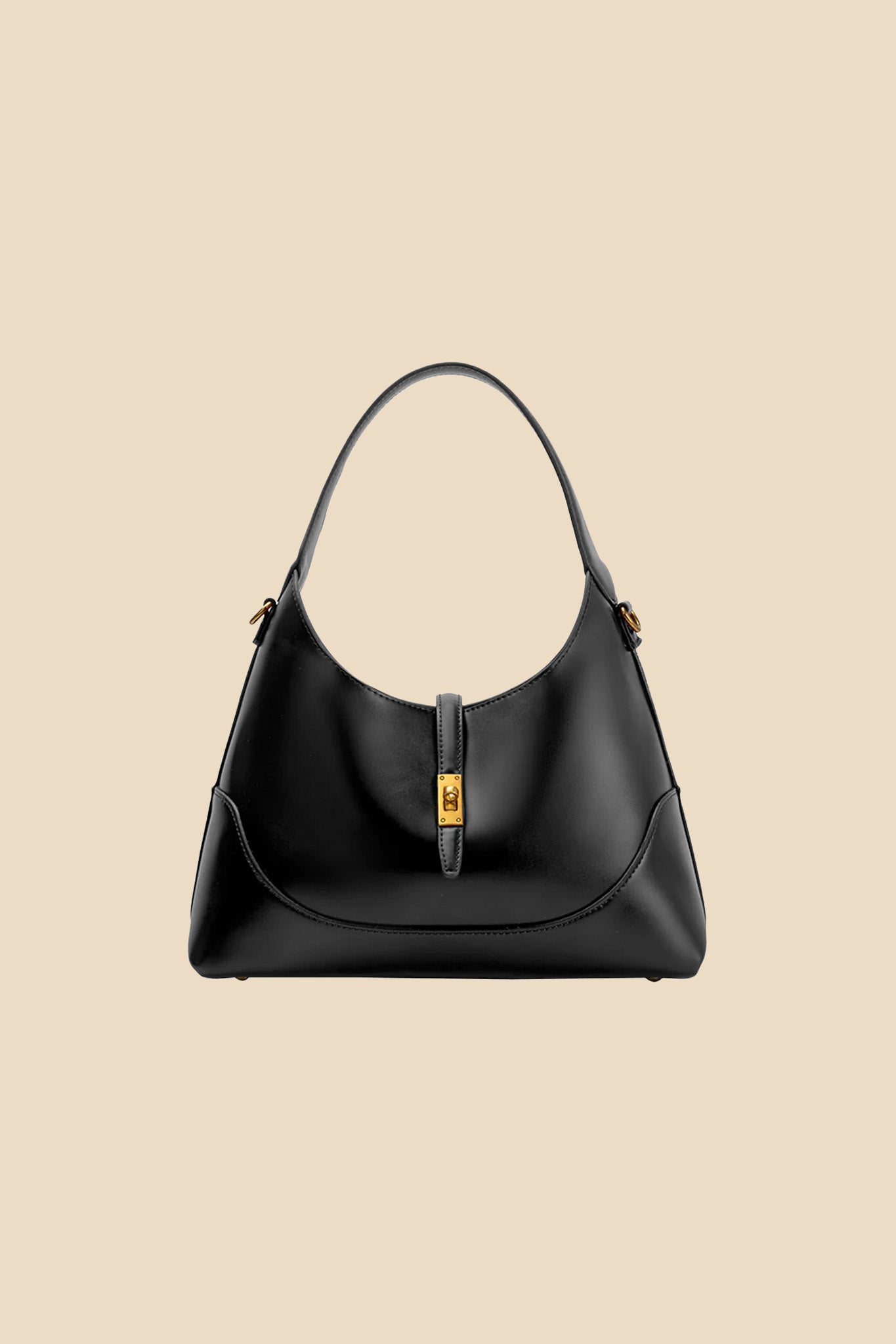 Melie Bianco Caroline Recycled Vegan Leather Shoulder Bag (Black)
