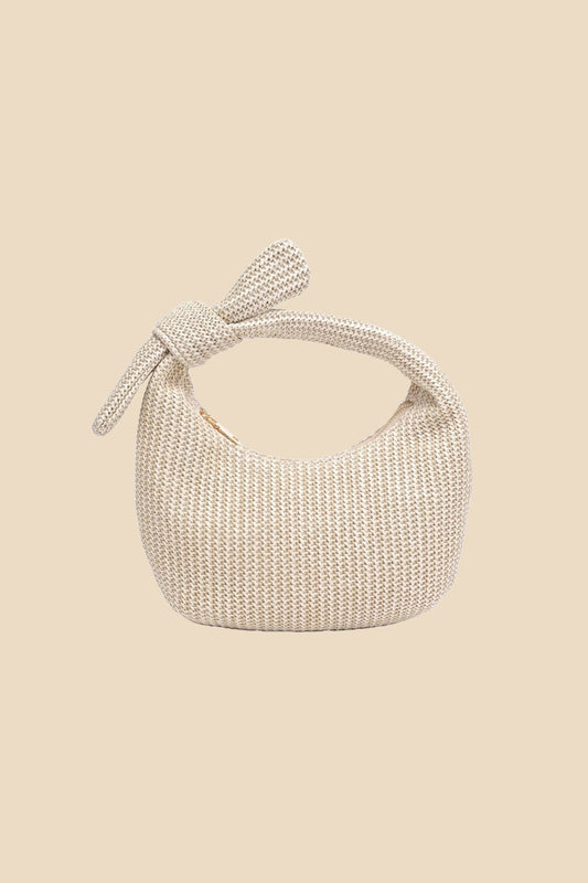 Penny Woven Knotted Shoulder Bag