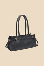 Jade Black Buckle Shoulder Bag