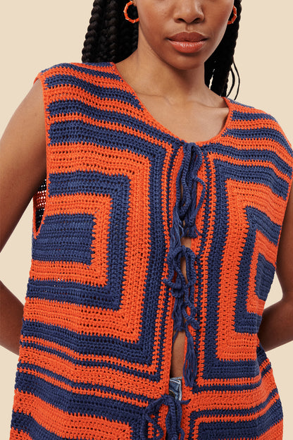 FRNCH Cybille Rouge Knitted Vest Top (M)