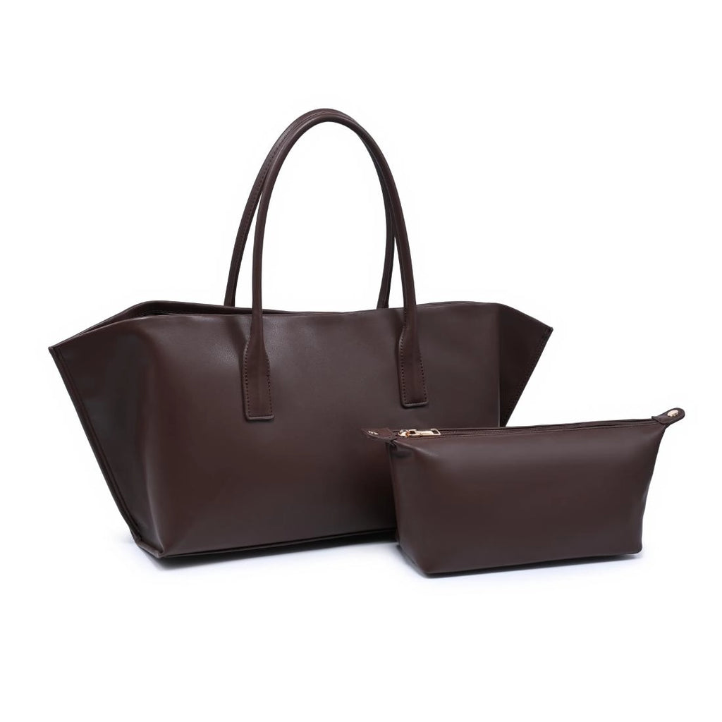 Levi Chocolate Vegan Leather Shoulder Bag