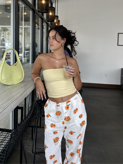 Bailey Rose Lou White Peach Stand Boxer Relaxed Pants