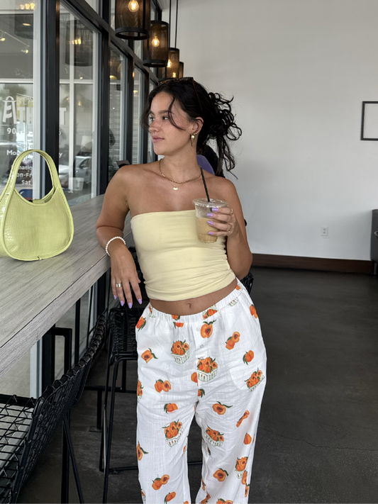 Bailey Rose Lou White Peach Stand Boxer Relaxed Pants