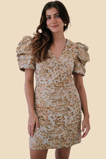 Joanna Vintage Sunflower Tapestry Mini Dress