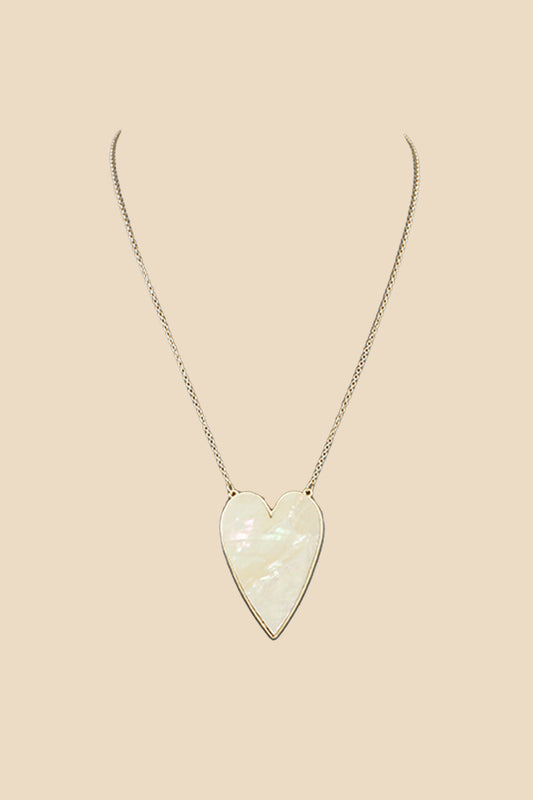 Pearlized Heart Necklace