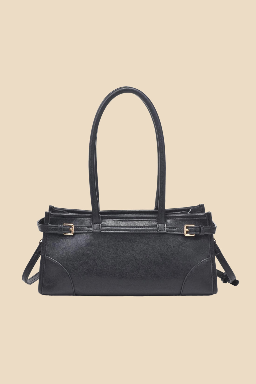 Jade Black Buckle Shoulder Bag