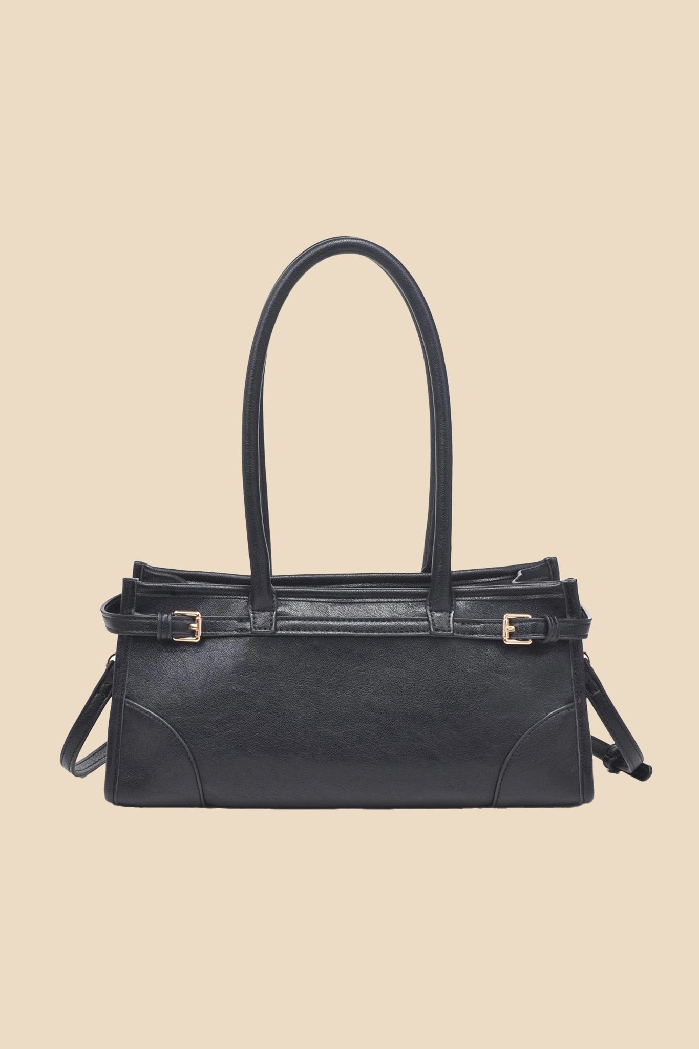 Jade Black Buckle Shoulder Bag