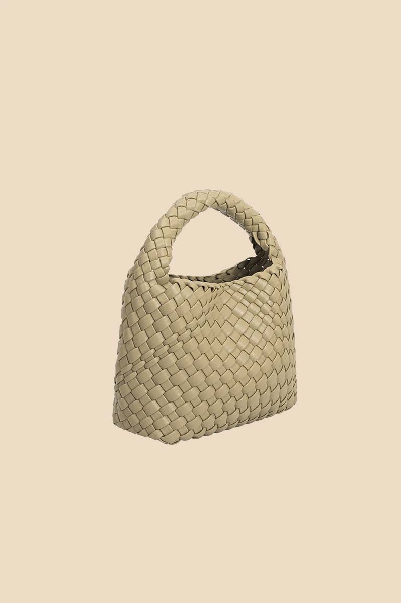 Melie Bianco Sylvie Small Recycled Vegan Leather Top Handle Bag (Moss)