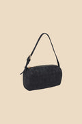 Rose Black Woven Suede Mini Bag