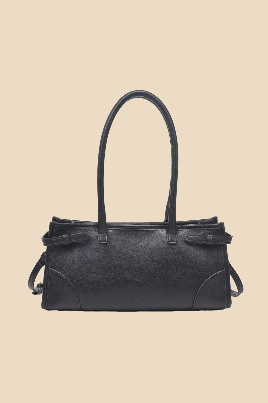 Jade Black Buckle Shoulder Bag