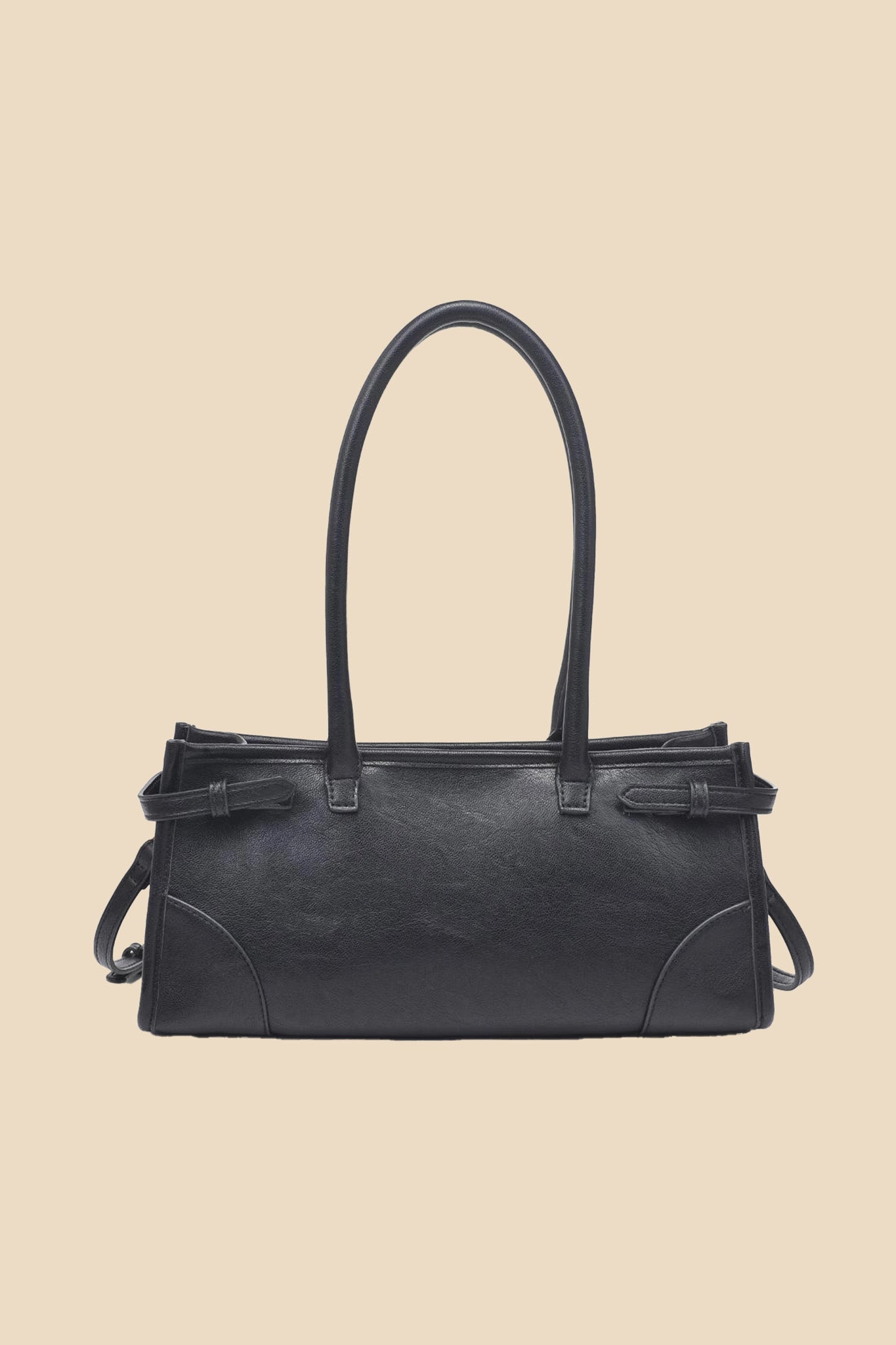 Jade Black Buckle Shoulder Bag