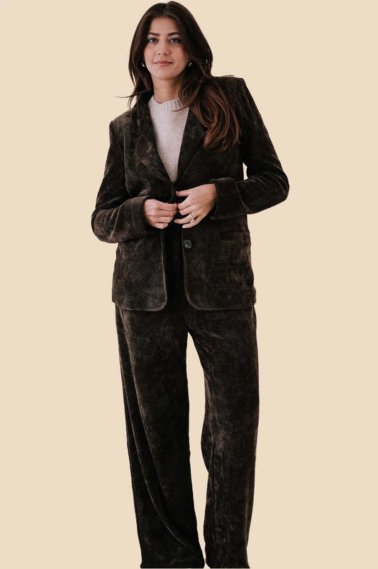 Current Air Paulina Brown Corduroy Wide Leg Pants