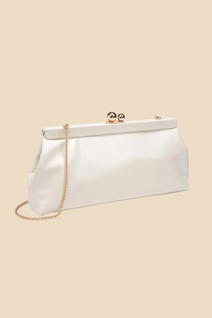 Joplin Kisslock Patent Faux Leather Clutch (Three Colors)