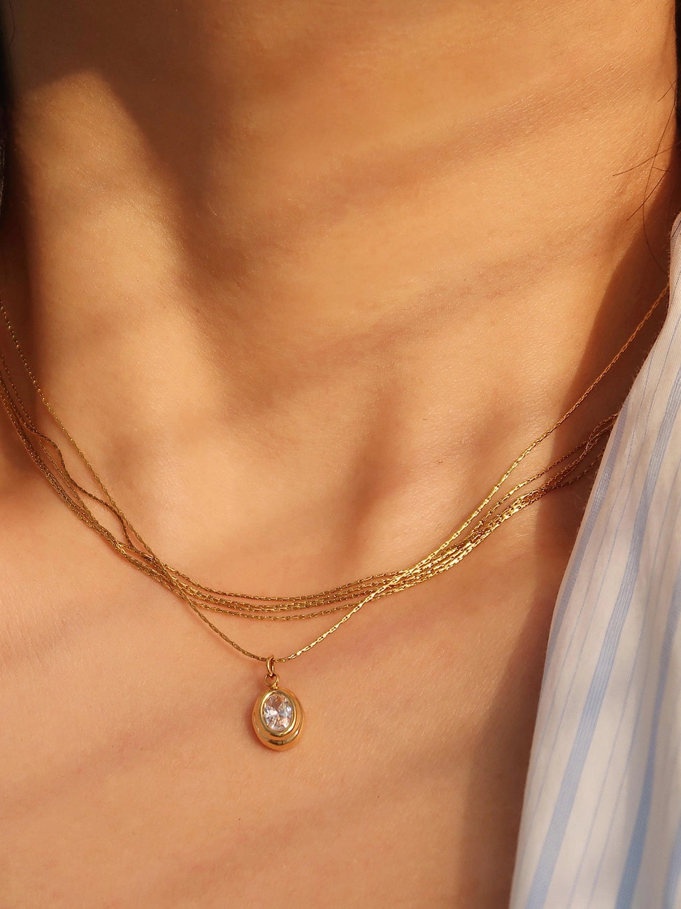 Flânerie Cornelia 18K Gold Gemstone Necklace