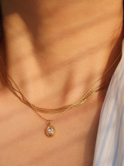 Flânerie Cornelia 18K Gold Gemstone Necklace