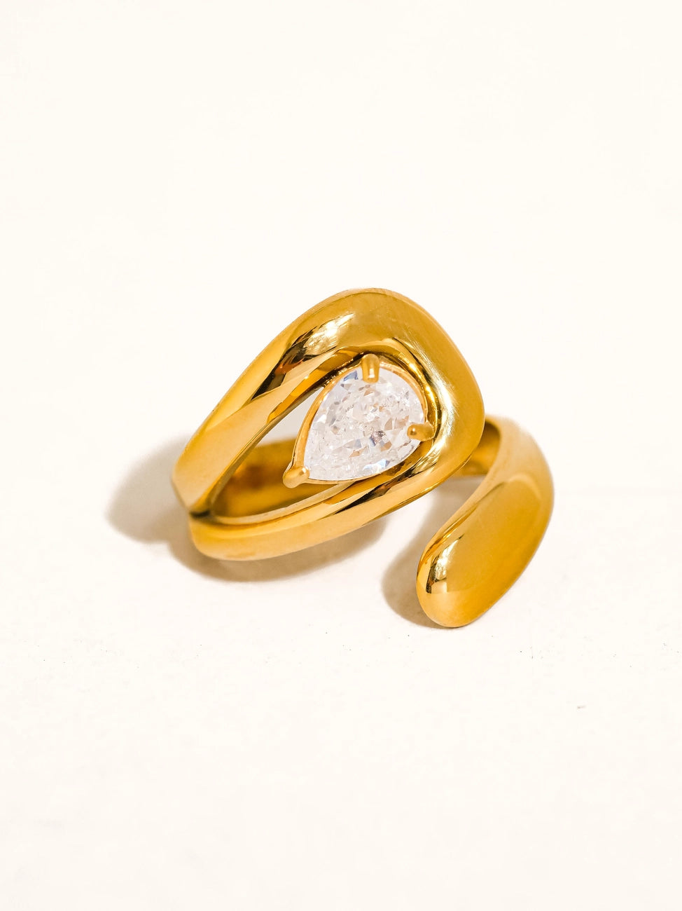 Flânerie Ronnie 18K Gold Wrap CZ Ring