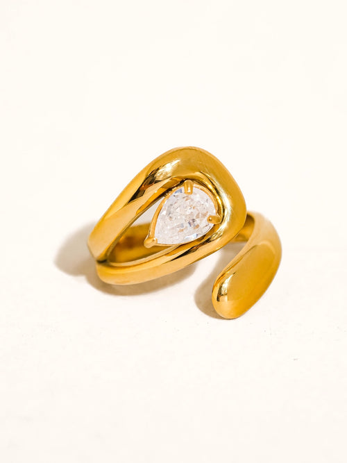 Flânerie Ronnie 18K Gold Wrap CZ Ring