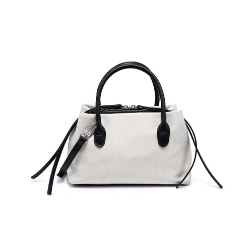 Logan Ivory Woven Top Handle Crossbody Bag