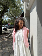 Miou Muse Rachel White Pintuck Tank Mini Dress