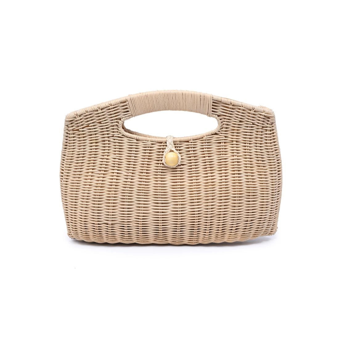 Riley Natural Straw Hard Clasp Clutch