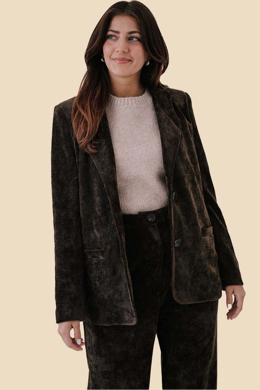 Current Air Paulina Brown Corduroy Blazer