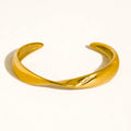 Fioren 18K Gold Non-Tarnish Sleek Twist Cuff Bracelet