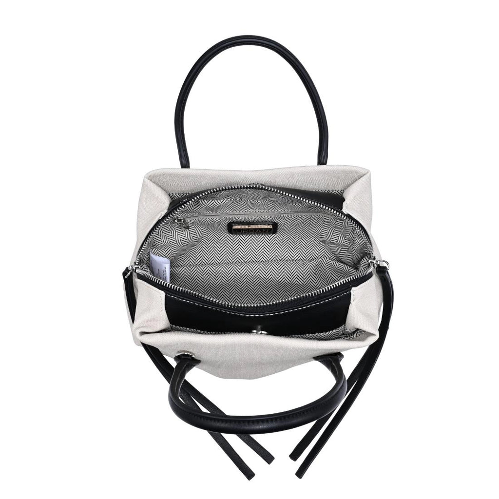 Logan Ivory Woven Top Handle Crossbody Bag