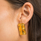 Brenda Grands Waterproof Gold Statement Rectangular Earrings