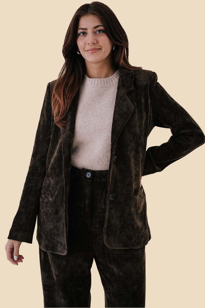 Current Air Paulina Brown Corduroy Blazer