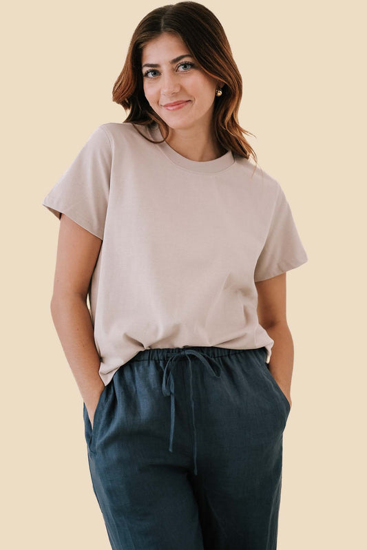 Karter Boxy Basic T-Shirt (Taupe)