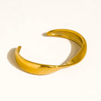 Fioren 18K Gold Non-Tarnish Sleek Twist Cuff Bracelet