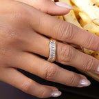 Calyxe 18K Gold Non-Tarnish Cz Baguette Band Ring