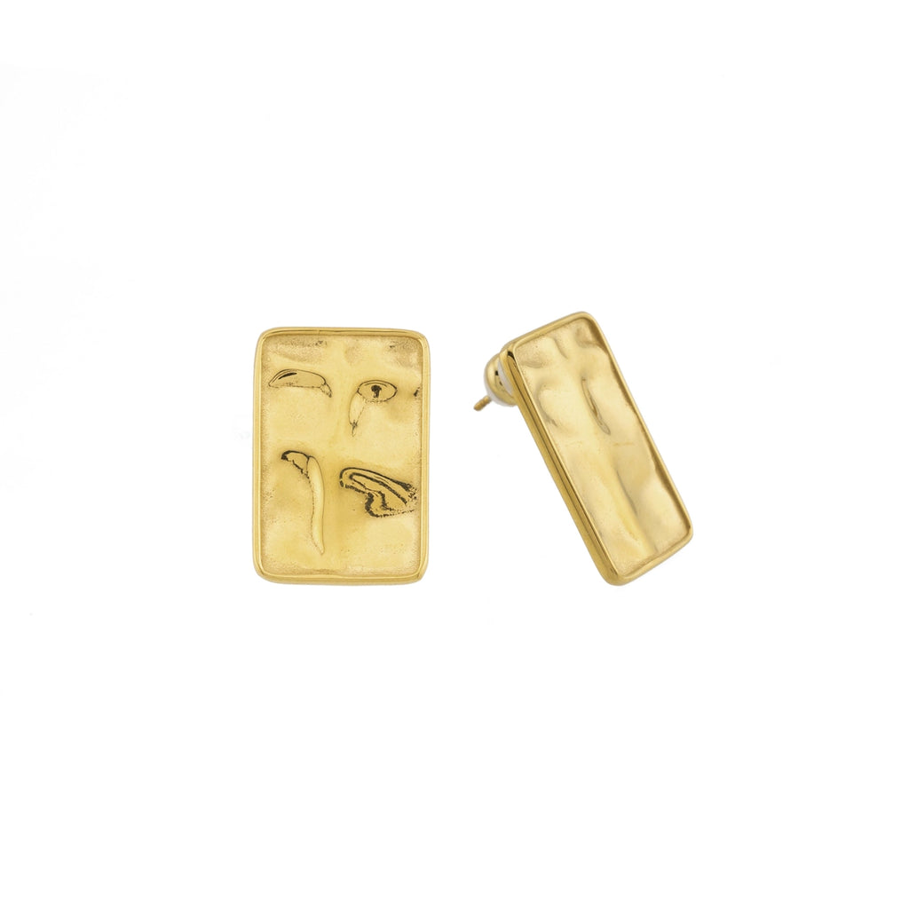 Brenda Grands Waterproof Gold Statement Rectangular Earrings