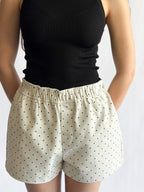 Things Between Noah Cream and Black Polka Dot Cotton Shorts